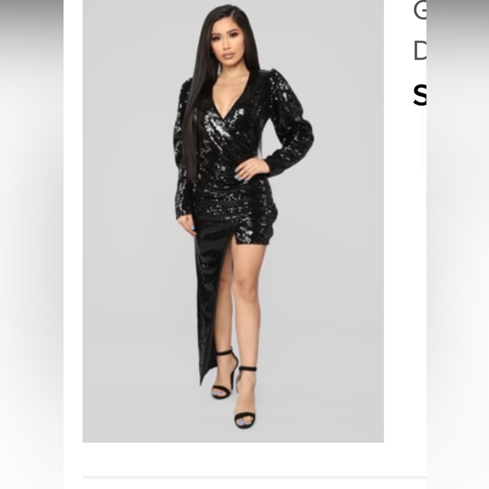 Fashionnova sequin long dress split